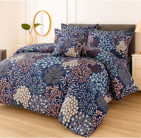 Premium Summer King Size Soft Cotton Comforter Set - 7-Piece