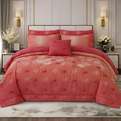 Premium Summer King Size Soft Cotton Comforter Set - 7-Piece