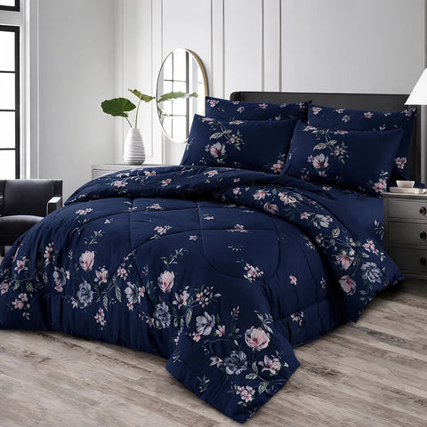 Premium Summer King Size Soft Cotton Comforter Set - 7-Piece