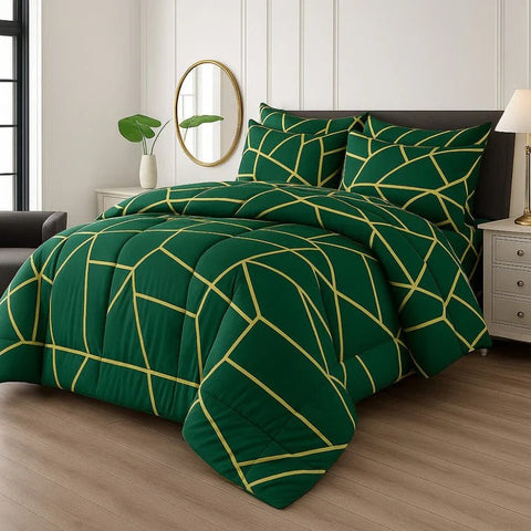 Premium Summer King Size Soft Cotton Comforter Set - 7-Piece