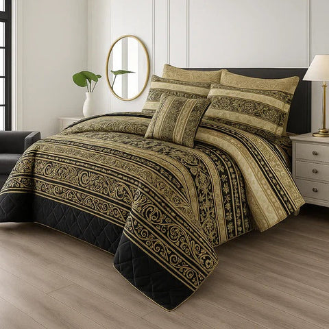 Premium Summer King Size Soft Cotton Comforter Set - 7-Piece