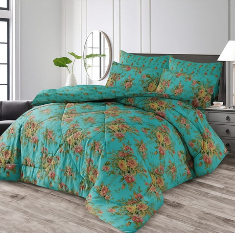 Premium Summer King Size Soft Cotton Comforter Set - 7-Piece