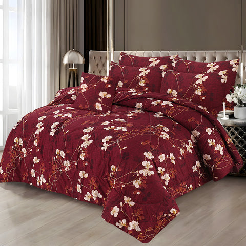 Premium Summer King Size Soft Cotton Comforter Set - 7-Piece