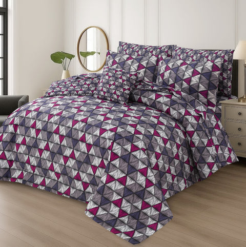Premium Summer King Size Soft Cotton Comforter Set - 7-Piece