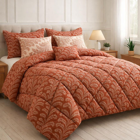 Premium Summer King Size Soft Cotton Comforter Set - 7-Piece