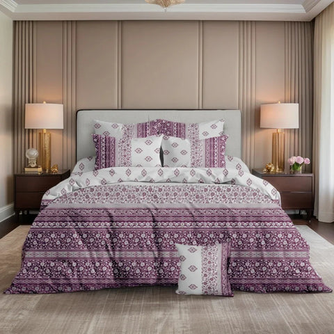 Premium Summer King Size Soft Cotton Comforter Set - 7-Piece